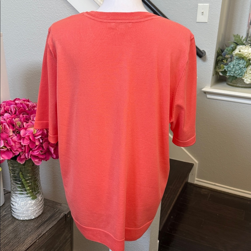 Chico’s Crewneck Pullover Sweater in Melon Mambo - Picture 8 of 13